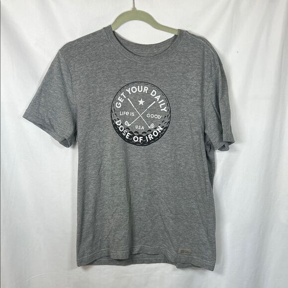 Life is Good Golf Crusher Tee size M Gray - Picture 1 of 4